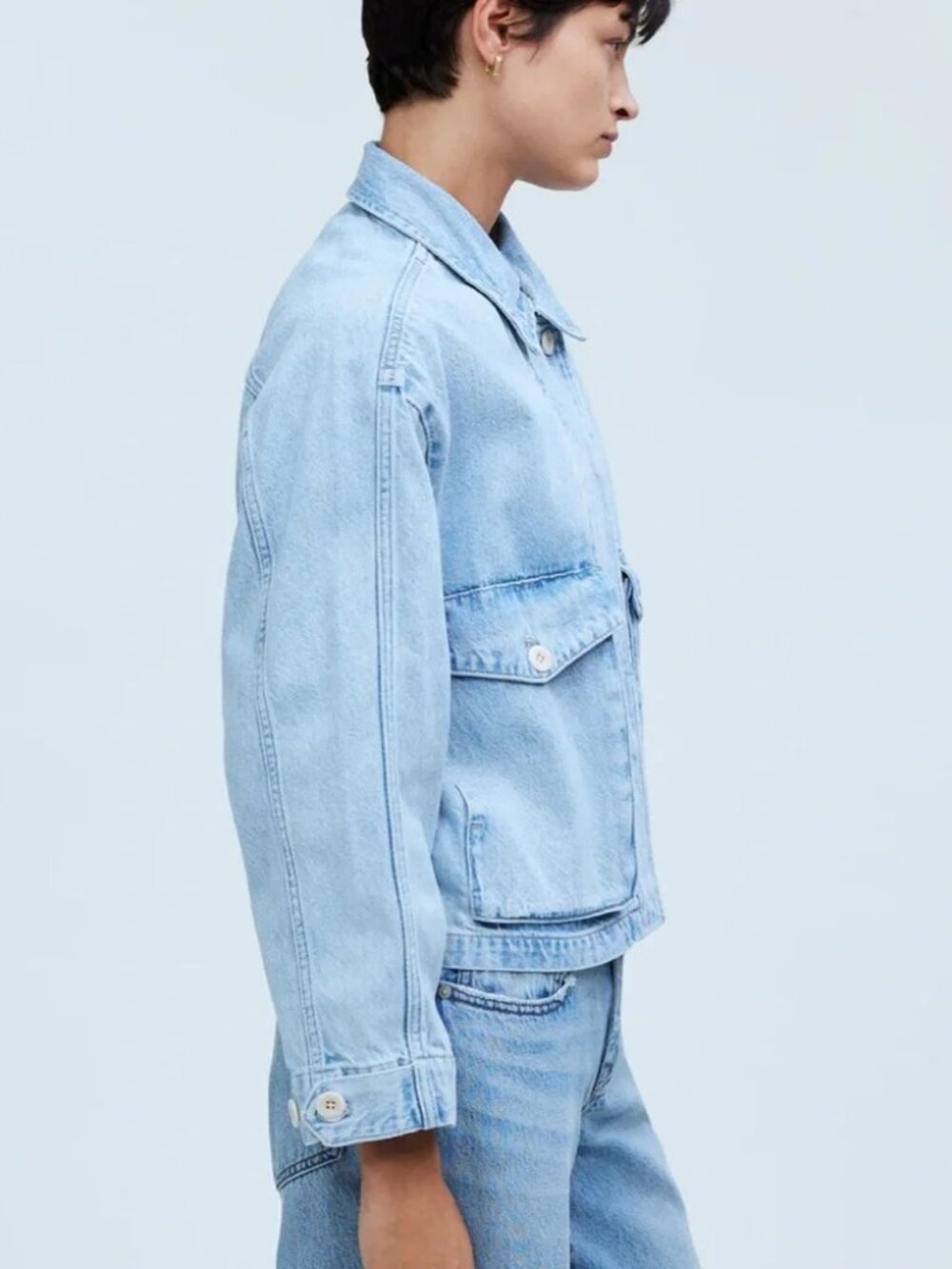 Madewell Kirkham Wash Cropped Cargo Jacket - Picture 4 of 16